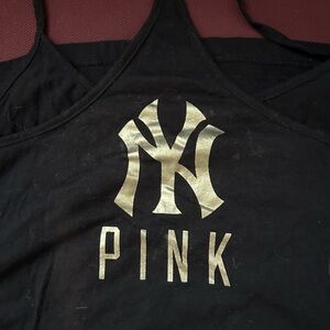 PINK Victoria's Secret Blue and Silver Tank Top